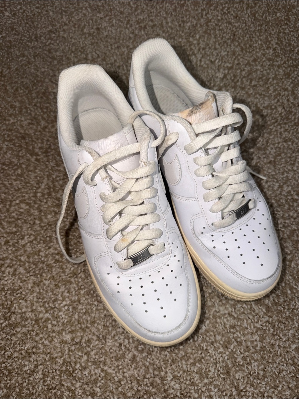 Nike Women’s White Leather Low-Top Sneakers with Ivory Accents
